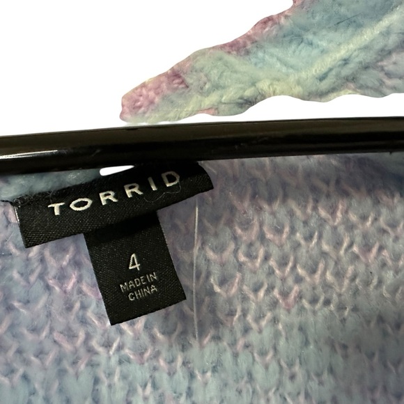 Torrid Womens Cardigan Button Front Sweater Sz 4X Camille Check Summer Song - Picture 12 of 12